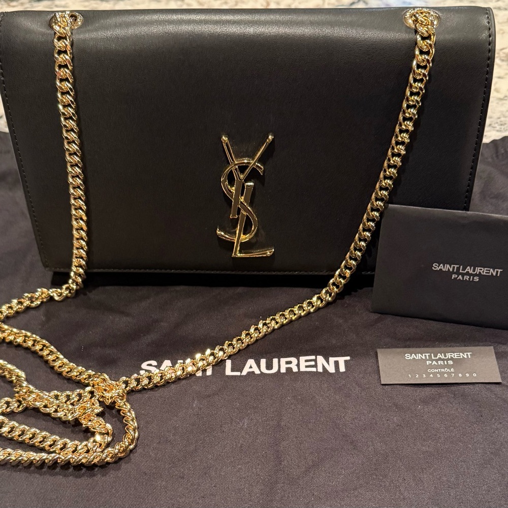SAINT LAURENT Kate Medium Leather Shoulder Bag in Black - Picture 3 of 6